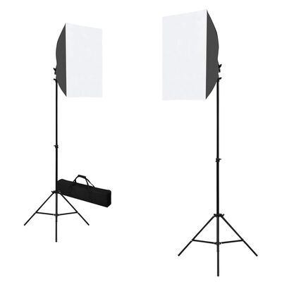 vidaXL Komplet za fotografski studio s softbox svetilkami in ozadjem
