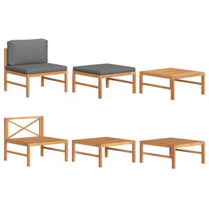 vidaXL Vrtna sedežna garnitura 3-delna s temno sivimi blazinami