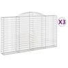 vidaXL Obokane gabion ko&scaron;are 3 kosi 300x30x160/180 cm pocinkano železo