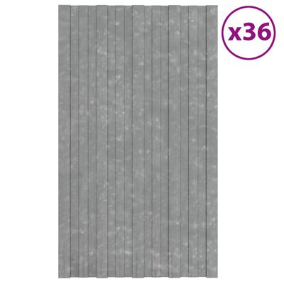 vidaXL Strešni paneli 36 kosov pocinkano jeklo srebrni 80x45 cm