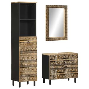 vidaXL Kopalni&scaron;ka garnitura 3-delna trden mangov les