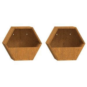 vidaXL Stensko cvetlično korito 2 kosa rjasto corten jeklo 30x10x25 cm