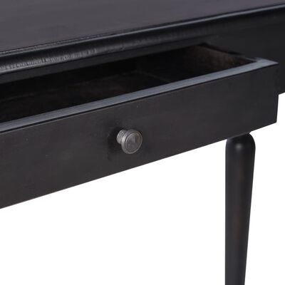 vidaXL Konzolna mizica svetlo črna 110x30x75 cm trden mahagonij