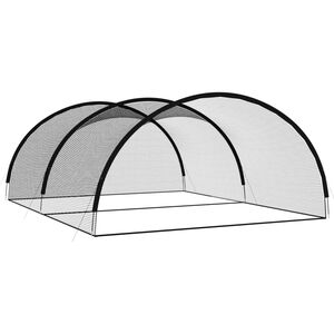 vidaXL Kletka z mrežo za baseball črna 600x400x250 cm poliester