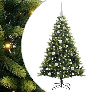 vidaXL Umjetna zložljiva božićna jelka 150 LED Zelena 120 cm PVC in PE