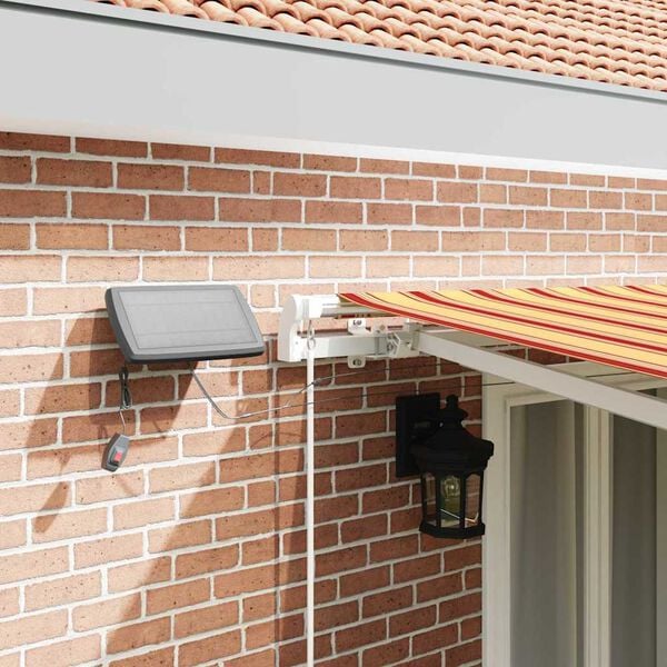 vidaXL Retraktilna tenda z LED lučmi Rumena in oranžna 500 &times; 300 cm