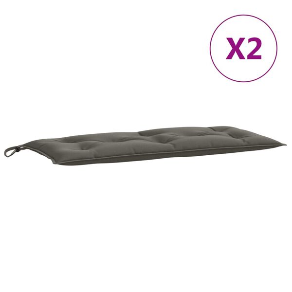 vidaXL Blazina za vrtno klop 2 kos melanž tm. siva 100x50x7 cm blago