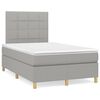 vidaXL Boxspring postelja z vzmetnico svetlo siva 120x190 cm blago