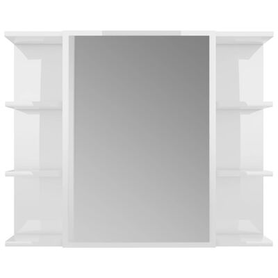vidaXL Kopalniško pohištvo 3 kosi visok sijaj bele barve iverna plošča