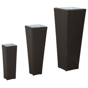 vidaXL Zunanj set 3 kos Črna 30 x 30 x 80 cm Kovina