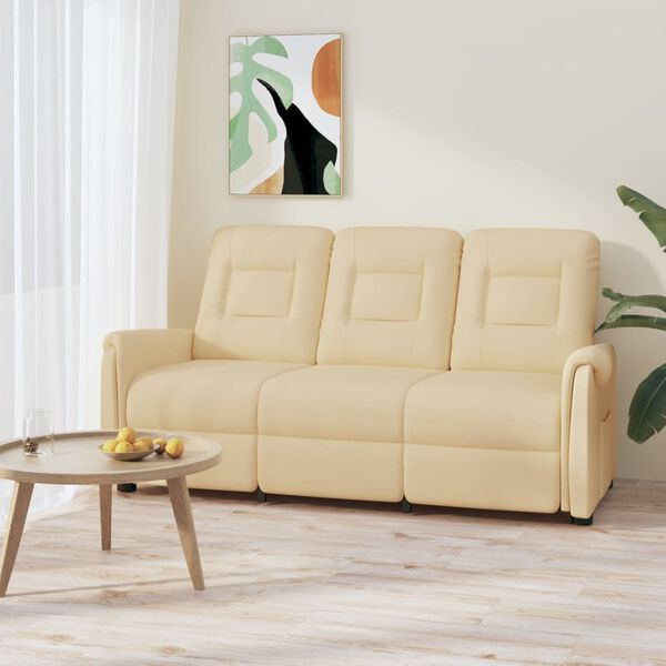 vidaXL Masažni trosed krem blago iz mikrovlaken