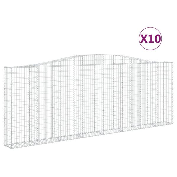 vidaXL Obokane gabion ko&scaron;are 10kosov 400x30x140/160cm pocinkano železo