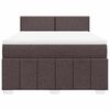 vidaXL Box spring postelja z vzmetnico temno rjav 140x190 cm blago