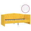 vidaXL Dnevna postelja z vzmetnico USB rumen žamet 90x200 cm