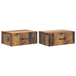 vidaXL Stenski nočni omarici 2 pcs Star les 49 x 34,5 x 20 cm