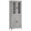 vidaXL Visoka komoda siva sonoma 69,5x34x180 cm inženirski les