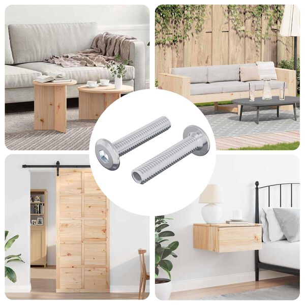 vidaXL Zaklepni vijak Enobarvno 2 pcs srebrna M6 x 30 mm Jeklo