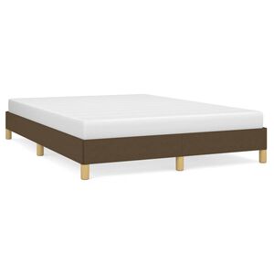 vidaXL Posteljni okvir brez vzmetnice temno rjav 160x200 cm blago