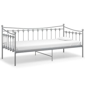 vidaXL Posteljni okvir siv kovinski 90x200 cm