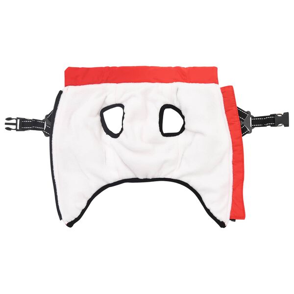 vidaXL Pasja jakna Rdeča L28 Flis in poliester