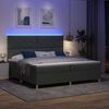 vidaXL LED Box Spring Postelja Temno siva 200 x 200 cm blago