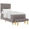 vidaXL Postelja z vzmetnico z blazino Taupe 200 x 80 cm blago
