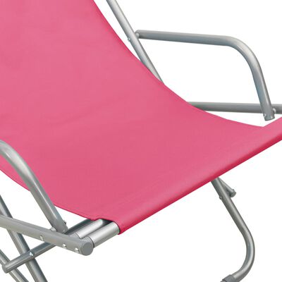 vidaXL Gugalni stol 2 kosa iz jekla roza barve