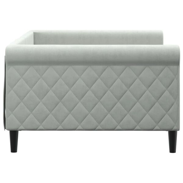 vidaXL Raztegljiva postelja svetlo siva 100x200 cm žamet