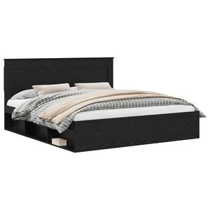 vidaXL Konstrukcija postelje Črna 180 x 200 cm Masivno borovo les