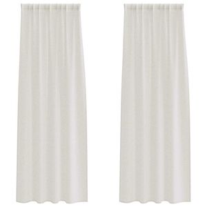 vidaXL Voile zavesa z zavesami 2 pcs krema 245 x 140 cm Poliester