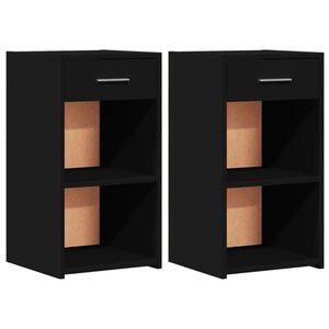 vidaXL Nočna omarica 2 kosa črna 35x34x65 cm inženirski les