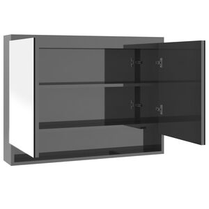 vidaXL Kopalni&scaron;ka omarica z ogledalom 80x15x60 cm MDF sijoče siva