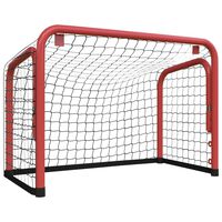 vidaXL Gol za hokej z mrežo rdeč in črn 68x32x47 cm jeklo in poliester