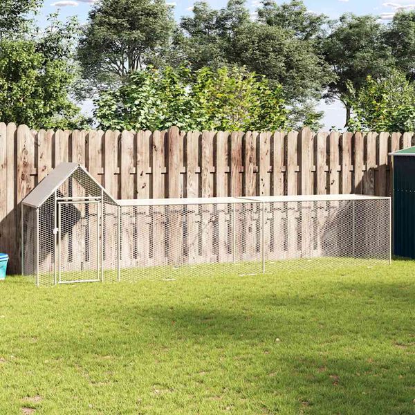 vidaXL Kokošnjak 5x1x1,5 m pocinkano jeklo