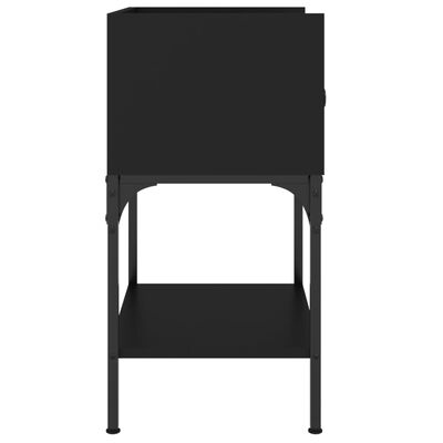 vidaXL Nočna mizica črna 40,5x31x60 cm inženirski les