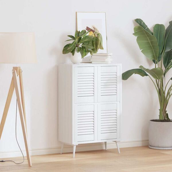 vidaXL Vrata za omarico z letvicami 4 kosi bela 39,5x29,5 cm