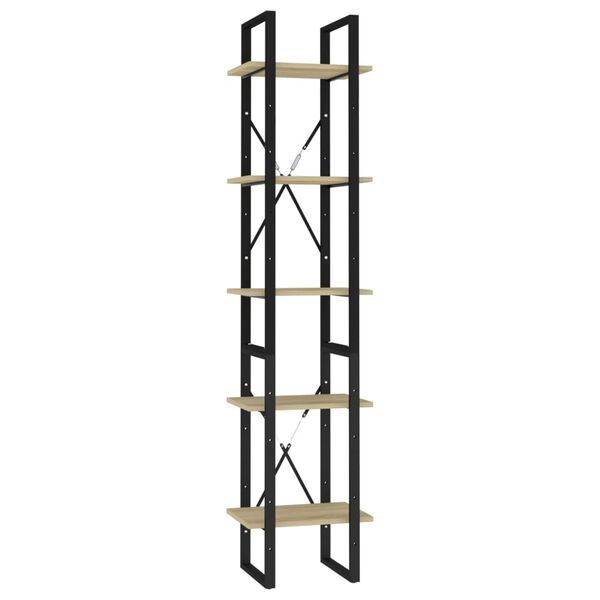 vidaXL Knjižna omara 5-nadstropna sonoma hrast 40x30x175 cm inž. les