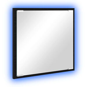 vidaXL LED kopalni&scaron;ko ogledalo Črna Orehovina 40 x 37 x 8.5 cm