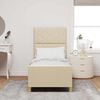 vidaXL Konstrukcija postelje z vzglavjem krema 80 x 200 cm blago
