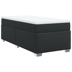 vidaXL Box spring postelja z vzmetnico črna 80x200 cm umetno usnje