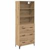 vidaXL Visok predalnik Umetni hrast 69,5 x 34 x 180 cm Konstruiran les