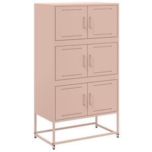 vidaXL Komoda roza 68,5x38,5x123,5 cm jeklo