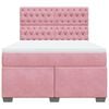 vidaXL Box spring postelja z vzmetnico roza 140x200 cm žamet