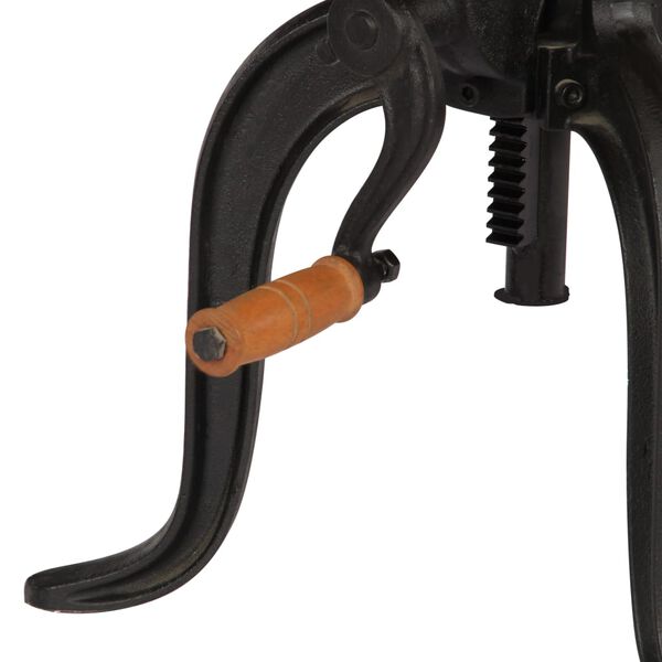 vidaXL Stranska mizica 45x(45-62) cm trden mangov les in lito železo