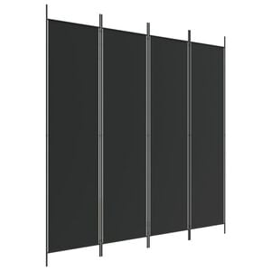 vidaXL Paravan 4-delni 200x200 cm črno blago