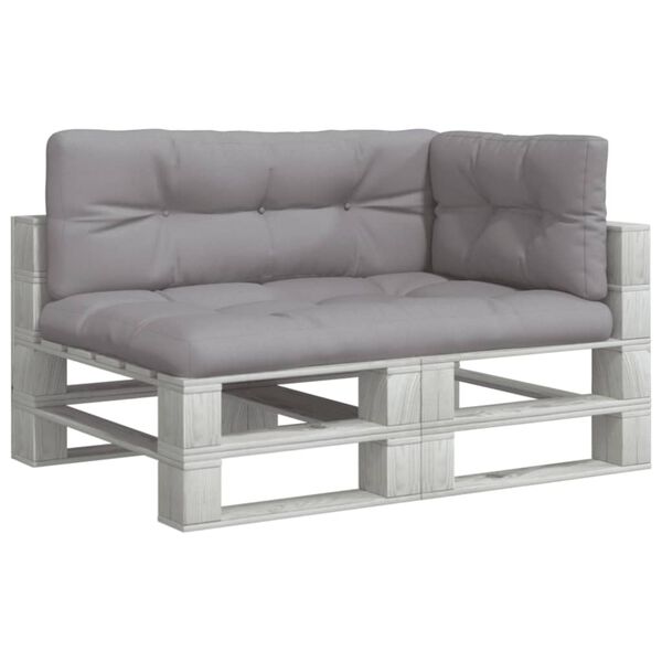 vidaXL Blazine za palete 3 kosi sivo blago