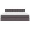 vidaXL Postelja s shranjevanjem Siva 200 x 200 cm Umjetno usnje