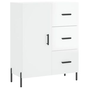 vidaXL Komoda visok sijaj bela 69,5x34x90 cm inženirski les