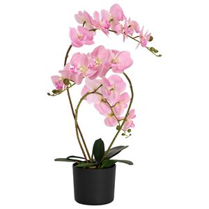 vidaXL Umetna orhideja s saksijo Roza 45 x 15 x 65 cm