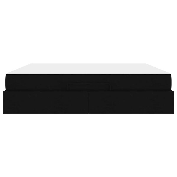 vidaXL Posteljni okvir z vzmetnico z vzmetnico 2 pcs Črna blago
